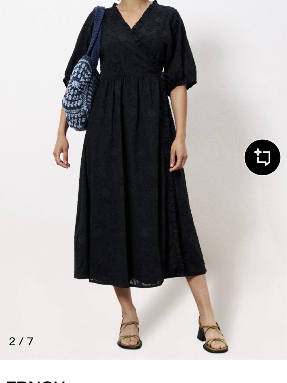 FRNCH Perrina Black Wrap Maxi Dress